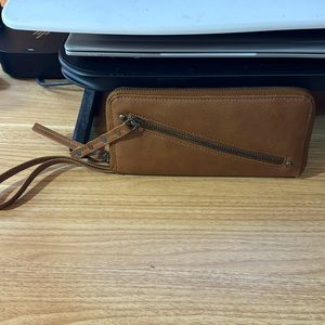 Free People leather vegan wristlet wallet